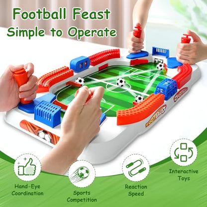 Mini Foosball Table Game for Kids, Soccer Board Game for 3 4 5 6 7 8-12 Year Old Boys, Pinball Interactive Birthday Christmas Sports Gifts for Home Party, Family, Playroom, Travel