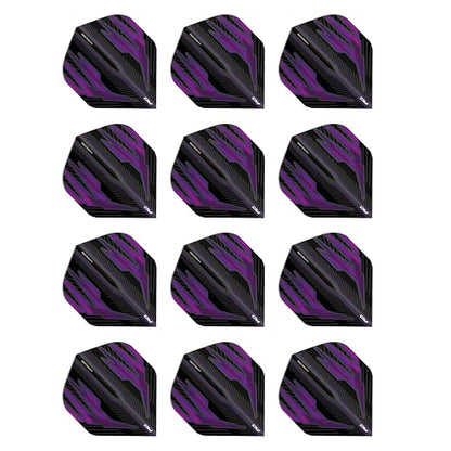 Hardcore Radical Extra Thick Standard Dart Flights - 4 Sets Per Pack (12 Dart Flights in Total) & Red Dragon Checkout Card