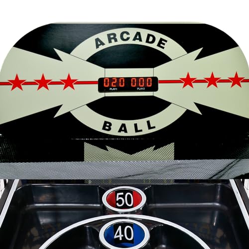 Hathaway Boardwalk 8-ft Arcade Ball Table for Family Game Rooms with LED Track Lighting, Scratch-Resistant Playfield