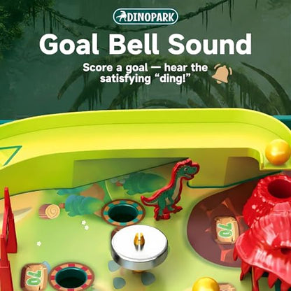 Dino Pinball Machine — Tabletop Arcade Game with Obstacles, Pull-Rod Launcher, Flippers, Dinosaur Targets & Scoring Zones, 1-2 Player Mini Pinball for Kids Ages 3+ - style: Dino Pinball