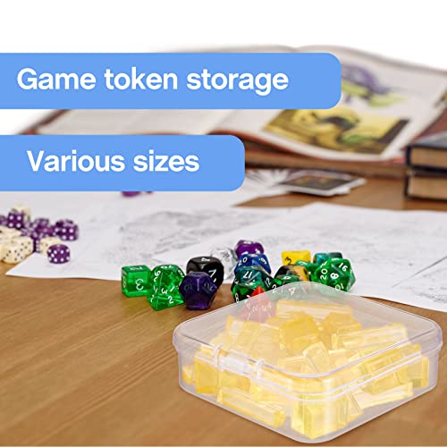 Taiyin 32 Pcs Clear Game Tokens Storage Containers Clear Plastic Beads Storage Containers Mixed Sizes Boxes for Game Components, Empty Organizer Box with Lids for Dice, Tokens, Beads