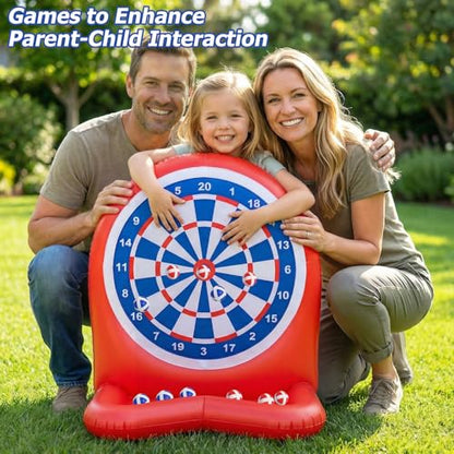 Inflatable Soccer Dart Board Toss Pool Floats - Fun Water Games Set, Swimming Pool Toys, Beach Yard Outdoor Ball Play, Summer Party for Kids Ages 8–12, Teens & Adults, Indoor/Outdoor Play