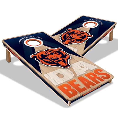 YouTheFan NFL 2' x 4' Slogan Series Professional Wood Cornhole Game - color: Chicago Bears