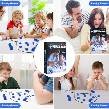 Magnetic Game for 2-4 Players - Critical Thinking Logic Toy with Secure Magnetic Components, Portable Design for Family Group Play, Space-Saving Multi-Generational Fun