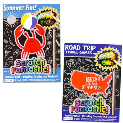 Road Trip Games for Kids - Bundle with 2 Travel Activity Activity Books Featuring Snakes and Ladders, More | Travel Activites for Kids, Boys, Girls