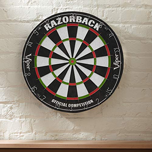 Viper Razorback WDF Accredited, Official Competition Bristle Steel Tip Dartboard Set with Staple-Free Razor Thin Spider Wire Self-Healing