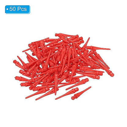 PATIKIL Plastic Dart Tips 2BA Thread Soft Dart Replacement Plastic Tip Soft Tip Dart Accessories - color: Red