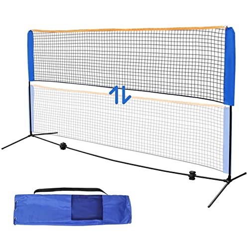F2C Height Adjustable Portable Tennis Net, Badminton Net for Kids' Volleyball,Soccer Tennis,Pickleball, W/Steel Frame & Carrying Bag Indoor Outdoor Court Bench Backyard Driveway Gym,10FTX 5FT