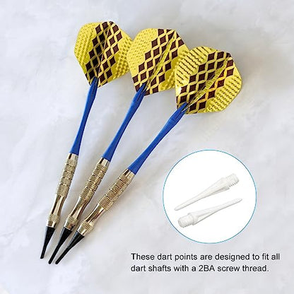 PATIKIL Plastic Dart Tips 2BA Thread Soft Dart Replacement Plastic Tip Soft Tip Dart Accessories - color: White
