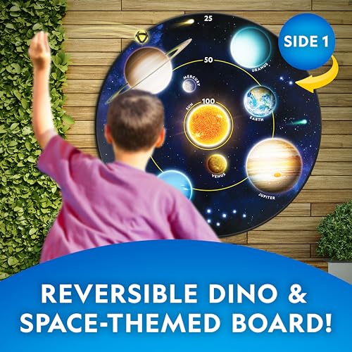 National Geographic Dart Board for Kids - Dart Ball Game Set with Lightweight 28" Reversible Dartboard and Sticky Balls in 4 Colors, Indoor Games for Kids, Kids Darts Game