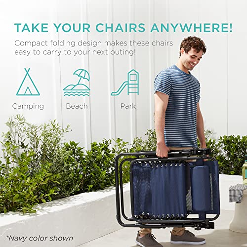 Best Choice Products Set of 2 Adjustable Steel Mesh Zero Gravity Lounge Chair Recliners w/Pillows and Cup Holder Trays - Burgundy - color: Burgundy, size: Standard