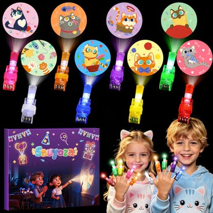36 Pack Cat Party Favors LED Finger Flashlights for Kids, Goodie Bag Stuffers for Classroom Rewards, Glow in the Dark Cat Birthday Party Supplies, Carnival Prizes - style: Cat