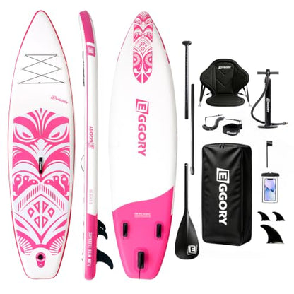 Inflatable Paddle Board,Stand Up Paddle Board Set, Extra Wide SUP Board with Removable Fin, Floating Paddle, Hand Pump, Waterproof Phone Pouch,Traveling Board - color: TT pink /Kayak Seat