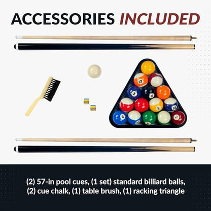 Hathaway Hustler Tournament Pool Table – Includes Cue Sticks, Billiard Balls, Automatic Ball Return – Perfect for Competitive Players and Family Games Room - size: 8-Feet