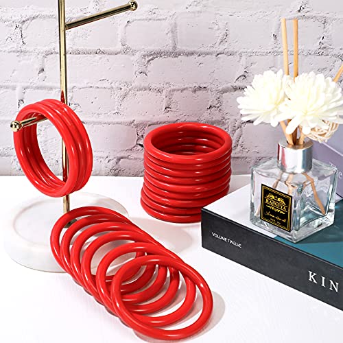 Meooeck 48 Pieces Bottle Ring Toss 2.9 Inch Plastic Carnival Ring Toss Games Party Favor for Adult Garden Backyard Outdoor Games and DlY Craft Rings