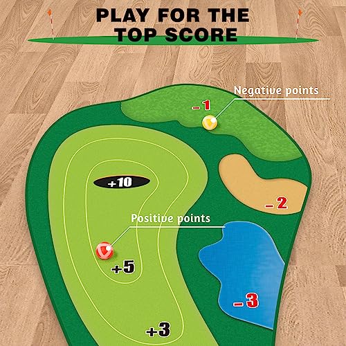 TOY Life Chipping Golf Game Mat Indoor Outdoor Games for Adults and Family Kids Outdoor Play Equipment Stick Chip Game Indoor Golf Set Backyard Games Outdoor Toys for Kids - style: Multi Mat Set
