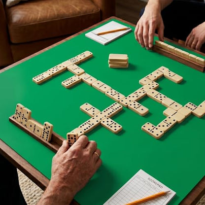 GSE Games & Sports Expert 32 x 32 Inches Rubber Anti-Slip Playmat, Mahjong, Dominoes, Poker Cards and Board Games Tabletop Cover Mat with Carrying Bag (Green) - color: Green, size: 1-Pack