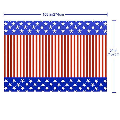 2 Pack Independence Day Plastic Tablecloths Fourth of July Party Plastic Table Covers Disposable Table Cloths BBQ Picnic Party Waterproof Tablecloth TableCovers 54 x 108 in - color: Fourth of July