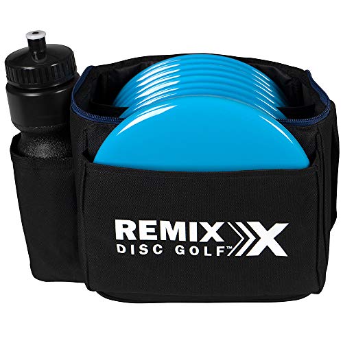 Remix Double Chain Black Disc Golf Basket with Starter Bag and 3 Disc Set