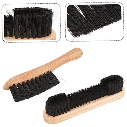 Mikikit 2-Piece Pool Table Cleaning Brush Set Wooden Billiard Table Felt Cleaner Dust Brush and Seam Cleaner