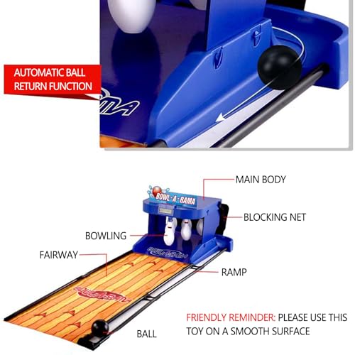 Electronic Bowling Alley Game with Automatic Reset, Indoor Bowling Ball Sports Game Console with LED Electronic Scoreboard, Lighting, Simulation Sound Effect, for Children and Adults 3.5m - size: 3.5m