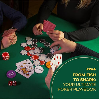 Queensell Poker Set with 300 Professional Weight Poker Chips for Texas Holdem – Poker Chip Set with Aluminum Carrying Case, Playing Cards, Dealer Buttons & Dice