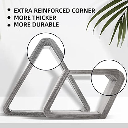 GSE Games & Sports Expert Deluxe Heavy Duty Solid Wood Billiard 8-Ball Triangle / 9-Ball Diamond Pool Ball Racks for 2-1/4" Pool Balls, Billiards Accessories - color: Brushed Grey, style: Triangle & Diamond Racks