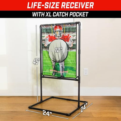 GoSports Red Zone Challenge Football Toss Game for Kids - Football Throwing Target with 2 Inflatable Footballs