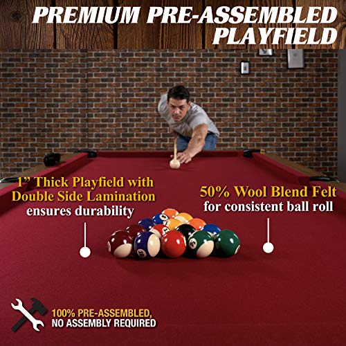 Barrington Billiards Multiple Styles Pool Table, Preassembled Playfields with Complete Billiard Accessory Sets, Perfect for Family Game Rooms | Multiple Styles - style: 8 - Arlington