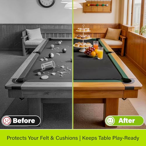 Pool Table Insert Mat 8ft for Pool Table Protection Billiard Table to Dining Table Foldable & Removable Hard Top Foam Mat with Zipper, Black