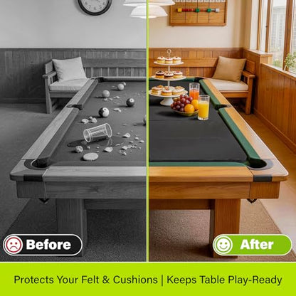 Pool Table Insert Mat 8ft for Pool Table Protection Billiard Table to Dining Table Foldable & Removable Hard Top Foam Mat with Zipper, Black