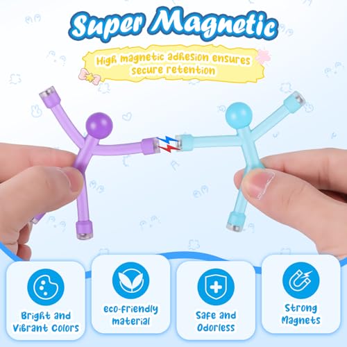 20Pcs Magnetic Men Figures Toys Set with Metal Storage Box, Portable Fidget Toys for Kids Travel, Road Trip Activities Airplane Car, Classroom Educational Games, Birthday Stocking Stuffers Gifts