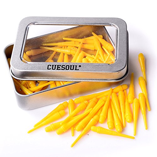 CUESOUL 100 Pieces Soft Tip Points for Soft Tip Darts - color: Yellow