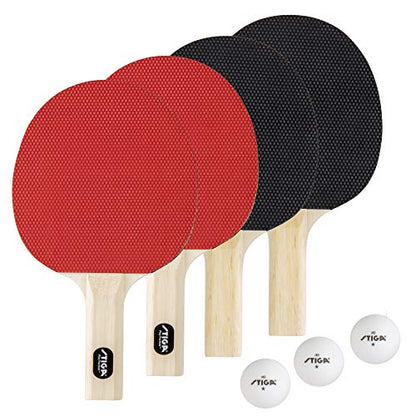 STIGA Classic 2 Player and 4 Player Ping Pong Set - Table Tennis Rackets - style: 4 Player Set
