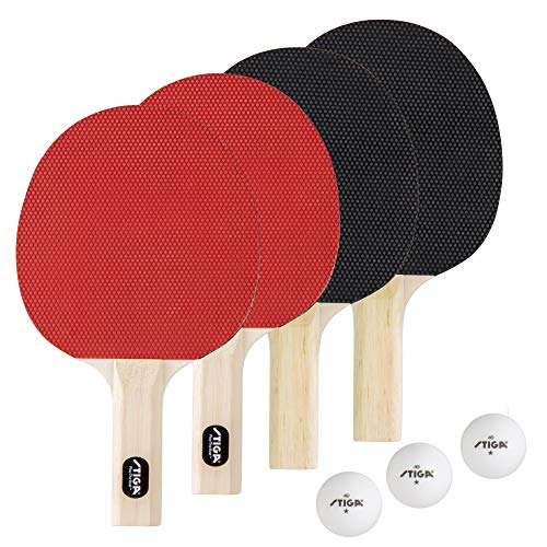STIGA Classic 2 Player and 4 Player Ping Pong Set - Table Tennis Rackets - style: 4 Player Set