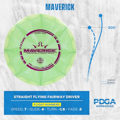 Dynamic Discs Prime Burst 5 Disc Golf Set | Includes Putter, Midrange, 2X Fairway & Driver + Mini Marker | Disc Golf Accessories for Beginners | 170-176g | Beginner Pack for Amateurs