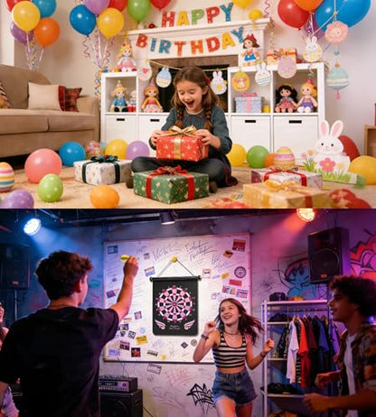 Gifts for 6 7 8 9 10 11 12 13 14 15 16 Years Old Girl Boys, Outdoor Games Activities Toys for Kids 8-12, Magnetic Dart Board, Teen Gift Ideas for Christmas, Birthday - style: Pink