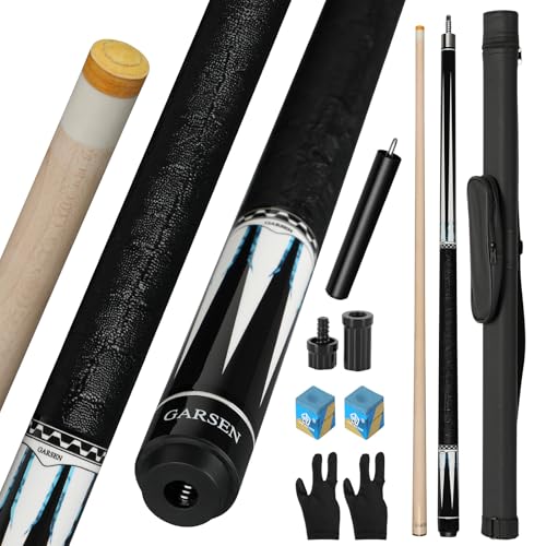 GARSEN Pool Cue Stick 58 inch 18 oz 19 oz 20 oz 21 oz Billiard House Bar Pool Stick - color: Leather White