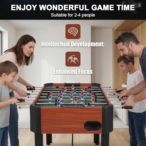47 Inch Mini Foosball Table, Futbolito De Mesa para Niños, Soccer Table Game with Score Keeper Counterbalanced & Uniformed Men