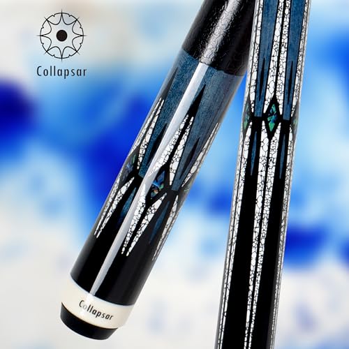 Collapsar CA Pool Stick with 1X1 Hard Case,58" Maple Professional Billiard Cue Stick,19-21 oz Pool Cue Set - color: CA008+Joint Protector+Hard Case, size: 21 ounce