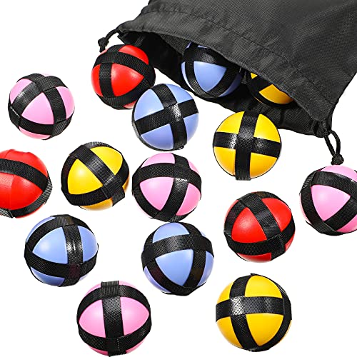Skylety 20 Pieces Sticky Balls for Fabric Dart Board, Dart Hook and Loop Safe Sport Balls Darts Accessories for Indoor and Outdoor Party - color: Red, Yellow, Blue, Pink, size: 1.77 Inch