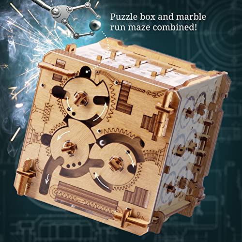 iDventure Cluebox Cambridge Labyrinth | Wooden Escape Room Puzzle Box | Engaging Brain Teaser with Hidden Money Compartment | Unique Gift for Adults - color: Labyrinth of Cambridge