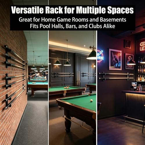 Pool Stick Holder Wall Mount Pool Stick Rack Billiard Cue Racks | Solid wood, horizontal display and storage of 2 billiard clubs on the wall (1 pair) - color: 1 pair