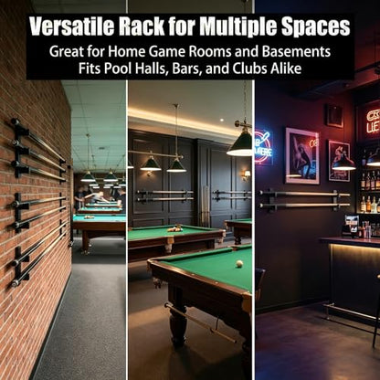 Pool Stick Holder Wall Mount Pool Stick Rack Billiard Cue Racks | Solid wood, horizontal display and storage of 2 billiard clubs on the wall (1 pair) - color: 1 pair