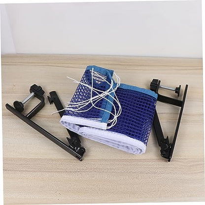 Yardwe Portable Table Tennis Net Set with Metal Clamp Posts Standard Pong Rack Accessory for Indoor and Outdoor Use Lightweight and Easy to Store Blue