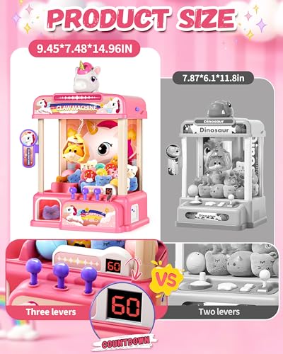 Eohemeral Large Unicarns Claw Machine for Kids, No Assembly Required - Vending Machine with Volume Control & Music, Toy Prize Dispenser - Birthday Gift for Boys & Girls Age 3 4 5 6 8 - style: Unicarns