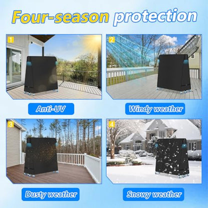 Ping Pong Table Cover,600D Heavy Duty Waterproof Table Tennis Table Protection Covers for Universal 9x5 FT Tables,All Weather,Black,65*27.5*72.8inch (Black, 165*70*185CM) - size: 165*70*185CM