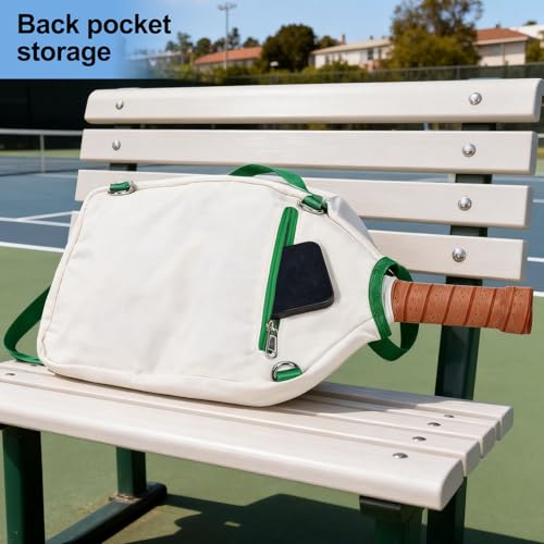 LAKE OF FIRE Pickleball Paddle Cover Crossbody Bag with Adjustable Strap Pickle ball Sling Bag Lightweight Pickleball Gifts for Men and Women - color: Green
