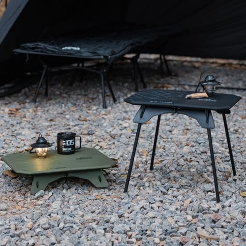 Small Folding Table Portable, Foldable Camping Table with Adjustable Height(16"/4"), Lightweight Side Table for Outdoor Picnic BBQ Beach Travel Fishing, Camping Coffee Table (Green) - color: Green