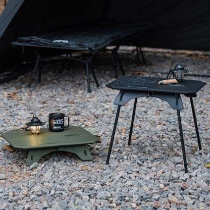 Small Folding Table Portable, Foldable Camping Table with Adjustable Height(16"/4"), Lightweight Side Table for Outdoor Picnic BBQ Beach Travel Fishing, Camping Coffee Table (Green) - color: Green